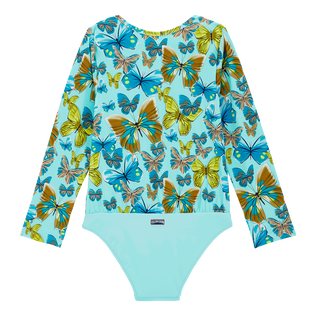 Bañador de una sola pieza con protección solar y estampado Butterflies para niña Laguna vista trasera