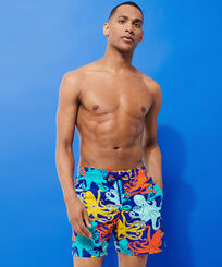 Men Classic Printed - Men Swim Trunks Octopussy, Purple blue front worn view