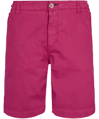 Bermuda chino uomo con stampa Micro Flowers Shocking pink vista frontale