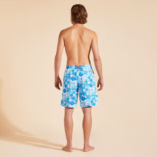 Maillot de bain long homme Tahiti Flowers Blanc vue portée de dos