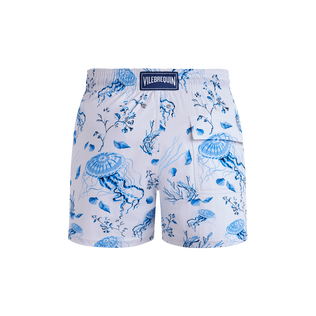 Bañador elástico con estampado Medusa and Shells para hombre Blanco vista trasera