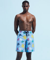 Men Long Swim Shorts Ronde des Tortues Multicolores Divine front worn view