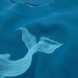 Sudadera de cuello redondo de algodón con estampado Whale para niños Paon detalles vista 4