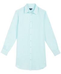 Women Linen Shirt Dress Solid Thalassa front view