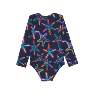 女童 Disco Stars 防晒连体泳装 Navy 后视图