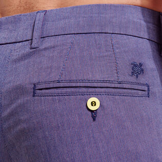Pantalon Chino homme imprimé Micro Stripes Tricolor bleu/blanc/rouge vue de détail 5