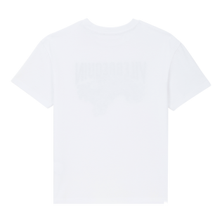 Boys Organic Cotton T-shirt Micro Ronde des Tortues Wave White back view