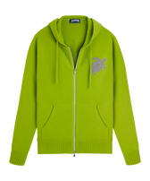 Men Full Zip Cotton Cashmere Cardigan Matcha front view