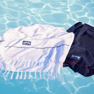 Solid Strandtuch für Kinder Marineblau Details Ansicht 2
