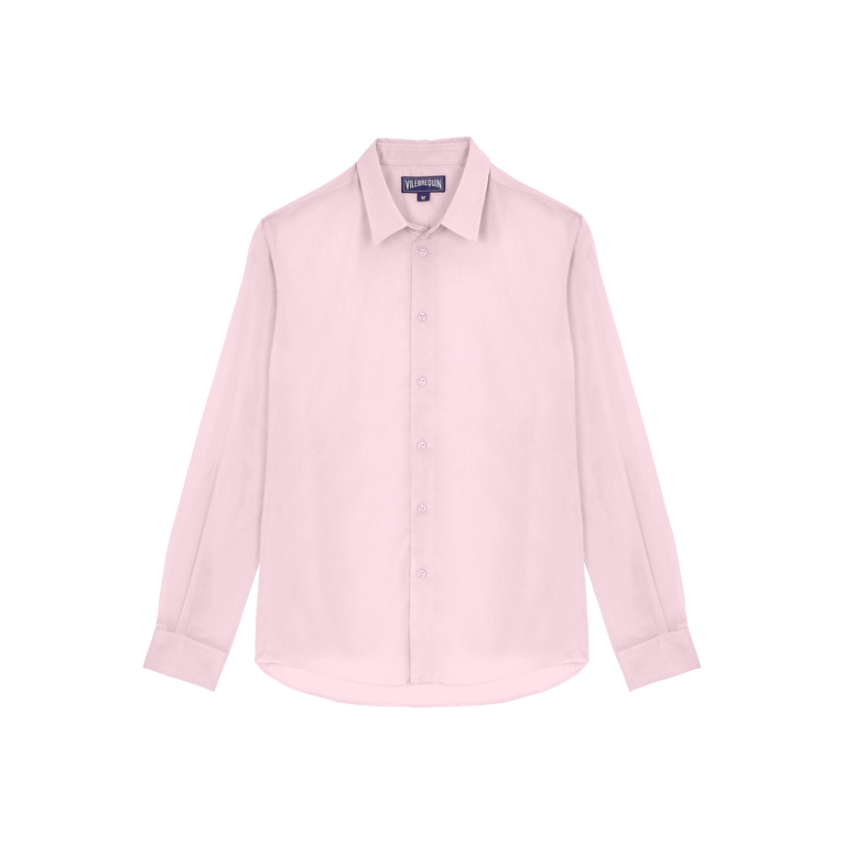Vilebrequin Cotton Voile Lightweight Shirt Solid - Caracal - Pink - Size L