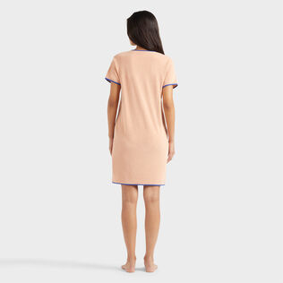 Women Terry Dress VBQ Line Blush back worn view