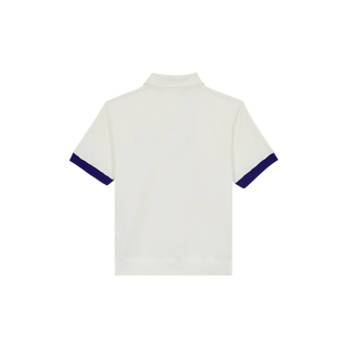 Men Cotton Polo Vintage Bicolor Logo Off white back view