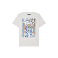 Men Cotton T-Shirt Paris Plage Off white 正面图