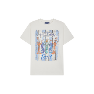 Men Cotton T-Shirt Paris Plage Off white 正面图