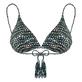 Pearl Triangel-Bikinioberteil für Damen Schwarz Vorderansicht