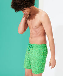 Men Classic Embroidered - Men Swimwear Embroidered 2015 Inkshell - Limited Edition, Grass green front worn view