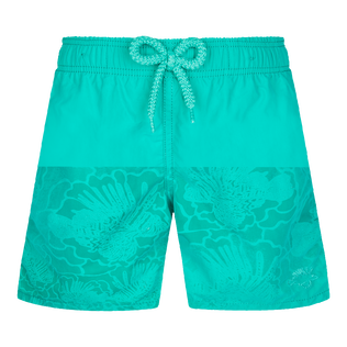 Boys Swim Shorts Water-reactive Rascasses Tropezian green front worn view