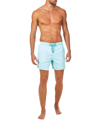 Men Swimwear Solid Aquamarine front worn view