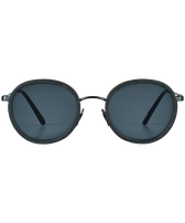 White Tulipwood Women and Men Sunglasses - VBQ x Shelter Black front view