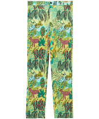 Men Printed Linen Pants Jungle Rousseau Ginger front view