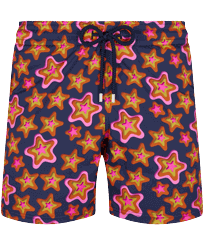Maillot de bain court stretch homme Stars Gift Bleu marine vue de face