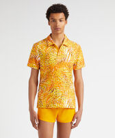 男士 Palm Leaves 毛圈布 Polo 衫 Mango 正面穿戴视图
