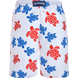 Bañador largo con estampado Tortues Multicolores para hombre Blanco vista trasera