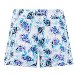 Shorty de bain femme ceinture plate Flash Flowers Purple blue vue de dos