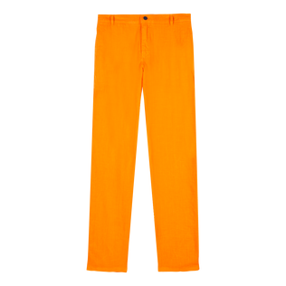 Pantalón recto en lino de color liso para hombre Zanahoria vista frontal