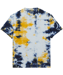 T-shirt uomo in cotone biologico Tie & Dye Blu marine vista frontale