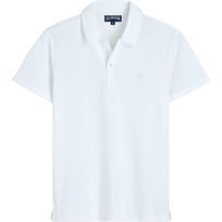 Men Terry Polo Solid White front view