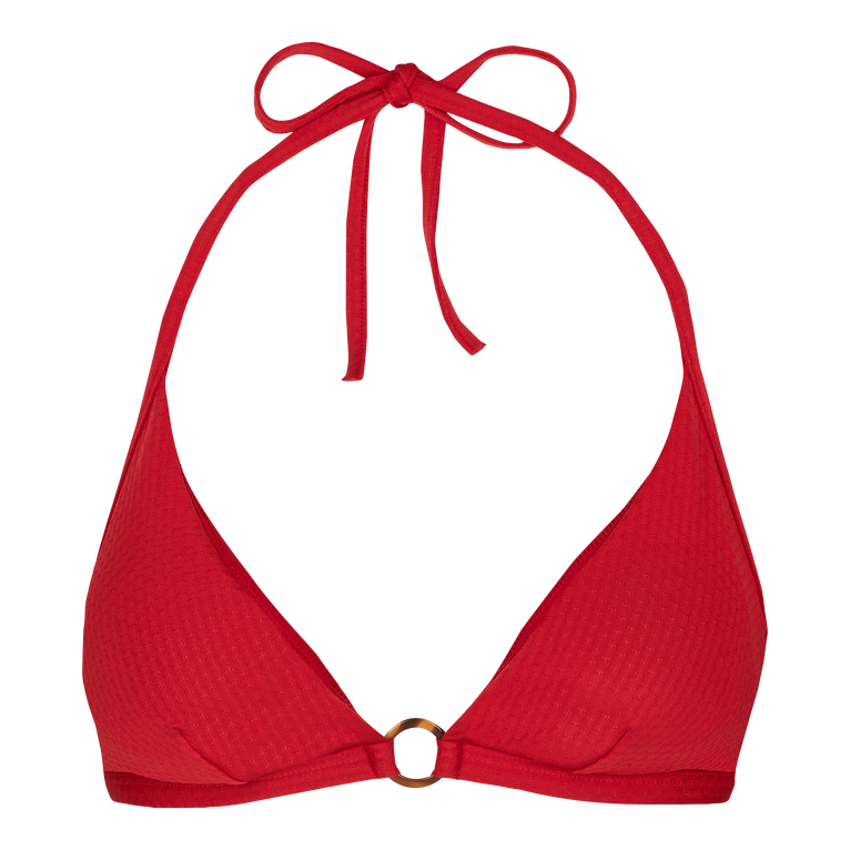 Women Halter Bikini Top Plumetis - Flechett - Red - Size XS - Vilebrequin