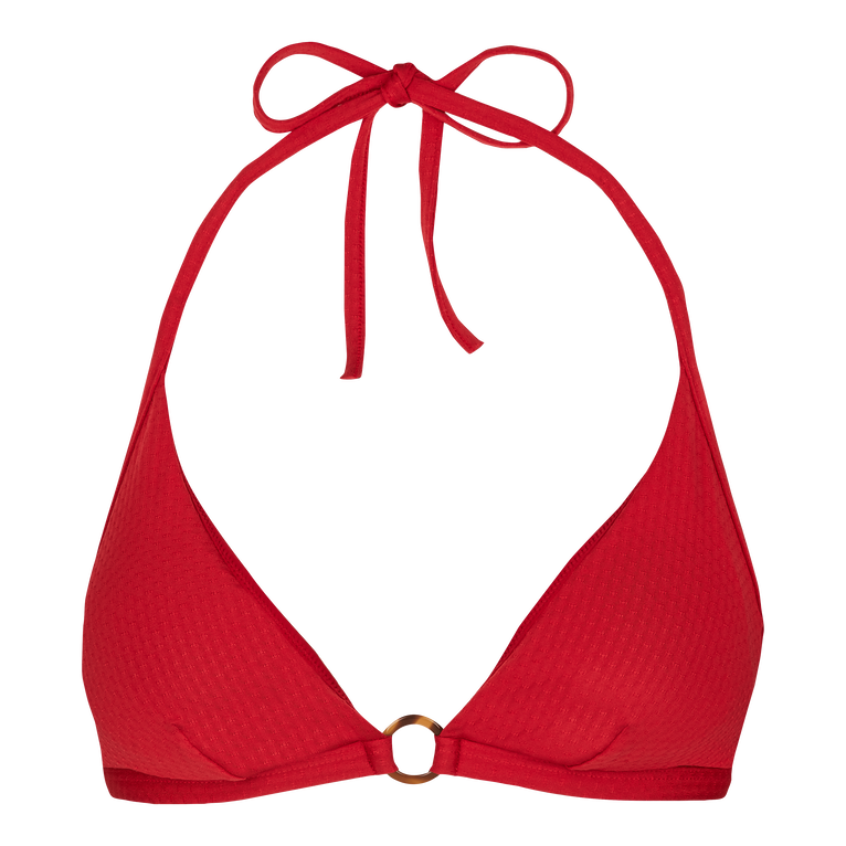 Women Halter Bikini Top Plumetis - Swimming Trunk - Flechett - Red - Size S - Vilebrequin