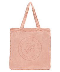 Linen Turtle Unisex Tote Bag Mineral Dye Pottery front view