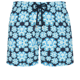 Bañador elástico con estampado Poulpes Neon para hombre Azul marino vista frontal