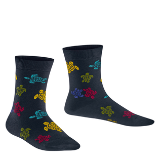 儿童 Rondes des Tortues Multicolores 袜 - Vilebrequin x Falke Midnight blue 细节视图1