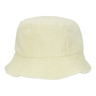 Unisex Linen Bucket Hat Mineral Dye Lemongrass back view