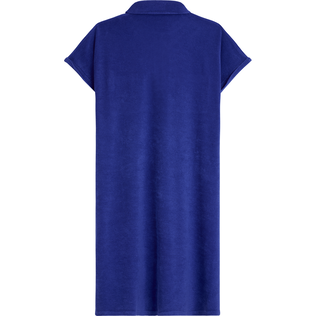 Women Others Solid - Women Terry Polo Dress Solid, Purple blue back view