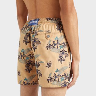 Maillot de bain homme brodé Flowers Power - Edition Limitée Moka vue de détail 2