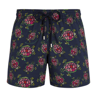 Men Stretch Swimwear Provencal Turtles Navy front view