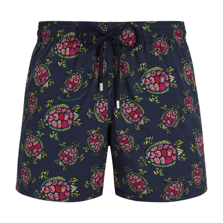 Provencal Turtles Stretch-badeshorts Für Herren - Moorise - Blau - Größe XS - Vilebrequin