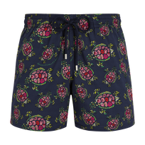 Bañador elástico con estampado Provencal Turtles para hombre Azul marino vista frontal