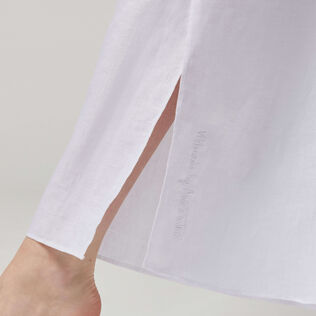 Women White Linen Pants- Vilebrequin x Angelo Tarlazzi White details view 2