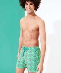 Men Swimwear Embroidered 2007 Snails  - Limited Edition Veronese green vista frontale indossata