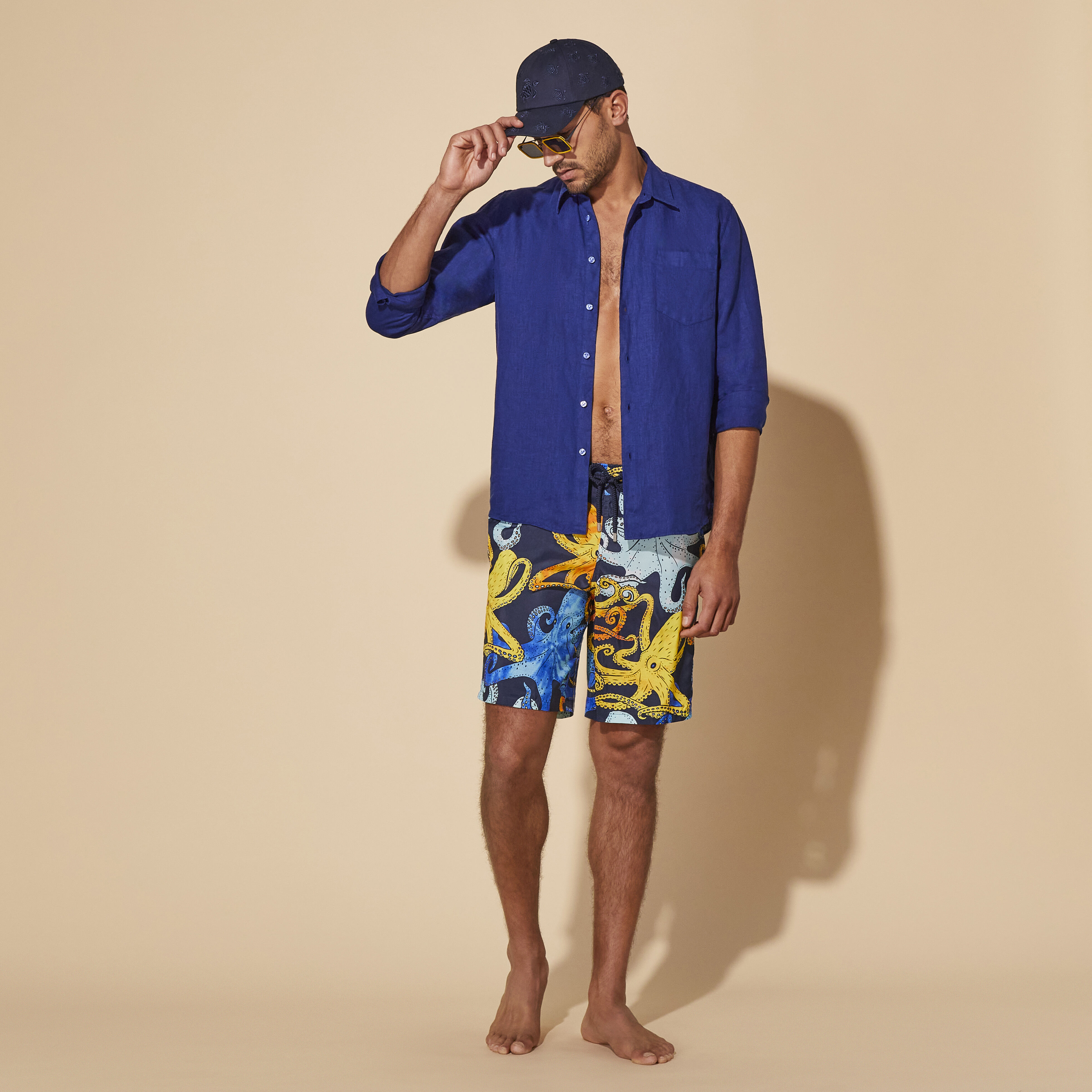 Men Long Swim Trunks Poulpes Aquarelle Vilebrequin Men Swimwear