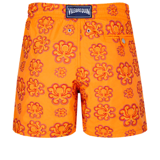 Men Swim Shorts Embroidered Poulpes Neon - Limited Edition Carrot back view