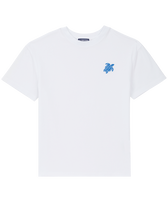 Camiseta de algodón orgánico de color liso para niño Blanco vista frontal