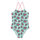 Girls One-piece Swimsuit Provencal Turtle Thalassa front view Girls One-piece Swimsuit Provencal Turtle Thalassa front view