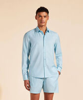 Chemise en laine super 120 homme unie Thalassa vue portée de face