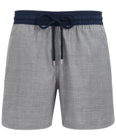 Vilebrequin x The Woolmark Company Super 120' S Badeshorts aus Wolle für Herren Graumeliert Vorderansicht